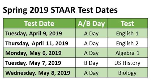 STAAR Dates 